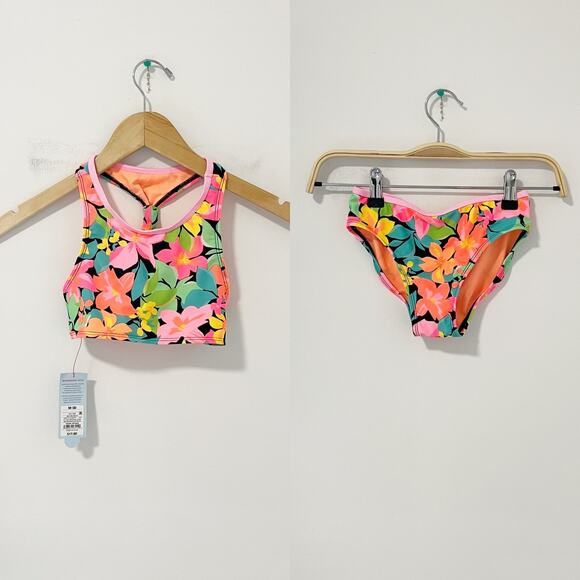 NEW Cat & Jack Girl's Two Piece Floral Print Bathing Suit Size Medium - Picture 1 of 7